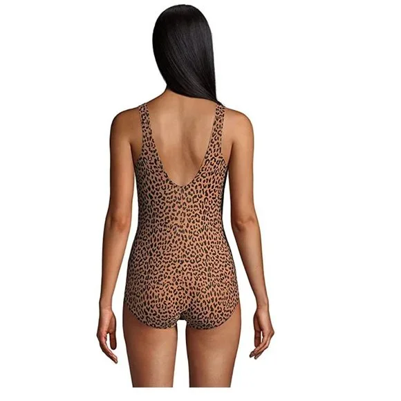 NWT Lands' End Womens Scoop Neck Soft Cup Tugless One Piece Swim Sz 2 $130 GG215 - Picture 3 of 4